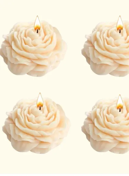 Peony Flower Candle Set