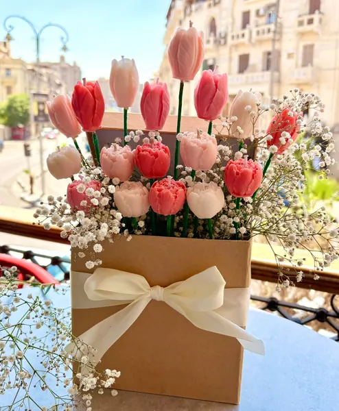 Tulip Bouquet Candle Arrangement